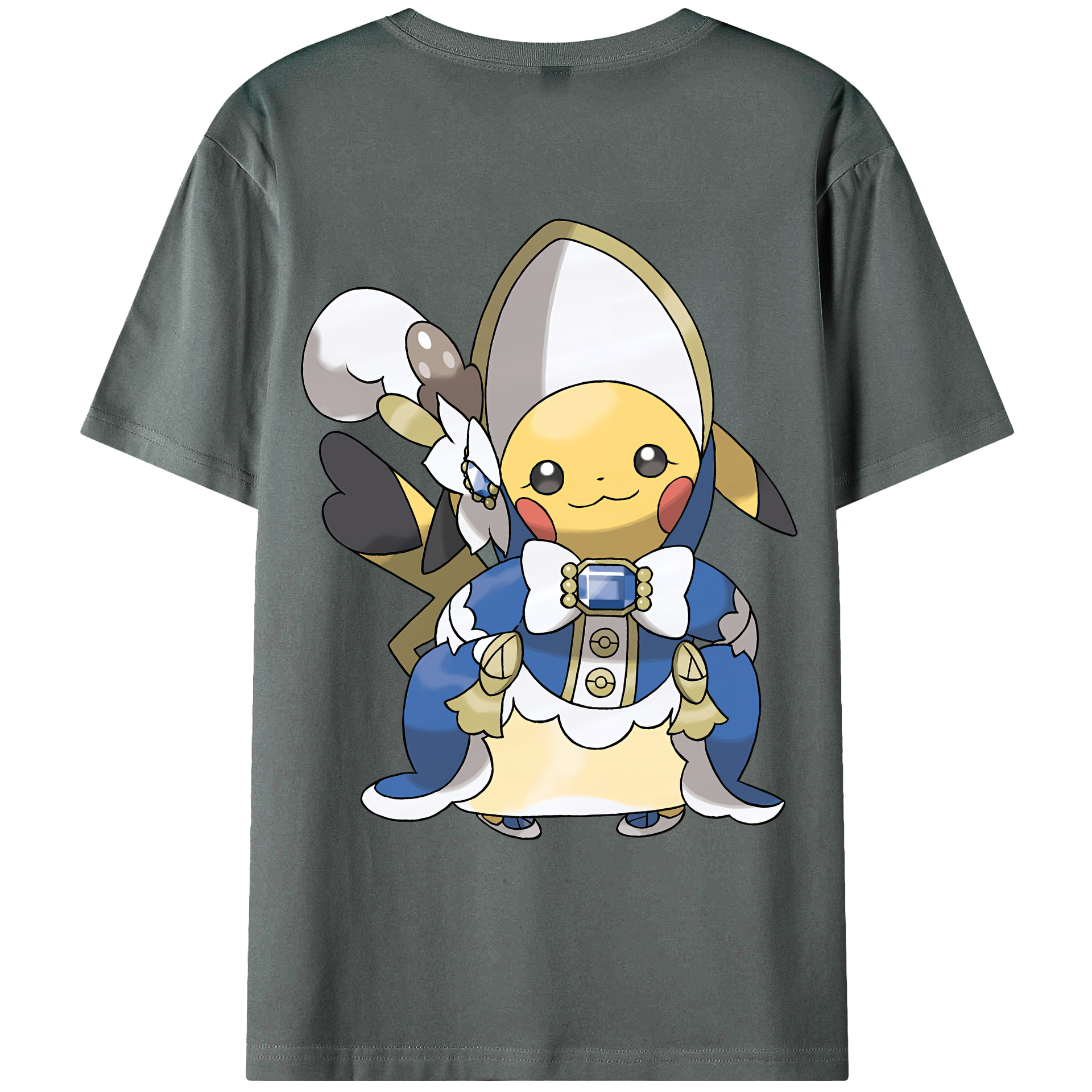 （画像用） ポケットモンスター Pokémon 綿100％ メンズ半袖Tシャツ（バックプリント） 通気性